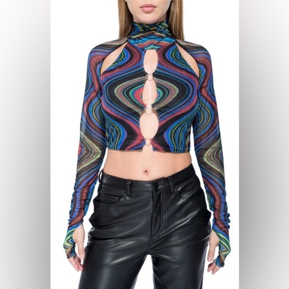 AFRM MAUI TOP IN ELECTRIC SWIRL, SIZE XS - Picture 3 of 6